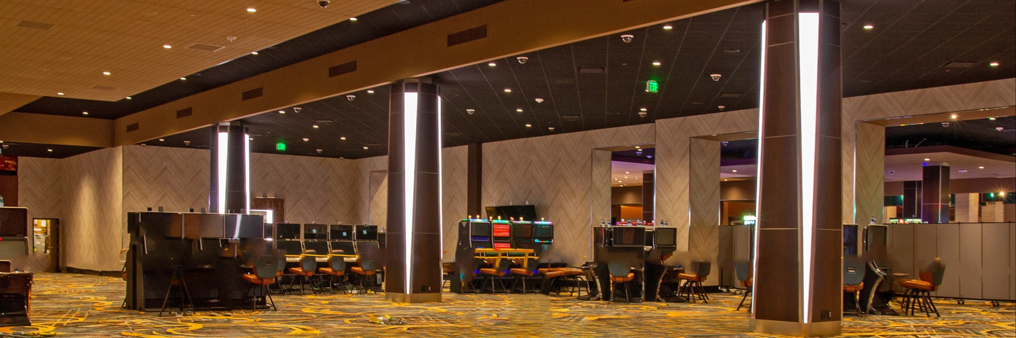 Wood-clad pillars built by Construction Expeditors of Puyallup at the WA Muckleshoot Casino expansion.