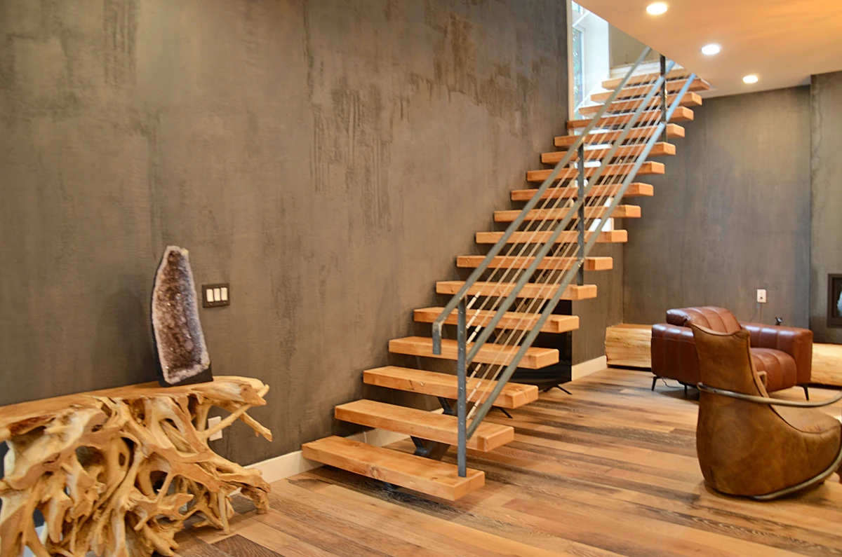 Floating Staircase Edmonds Custom Home