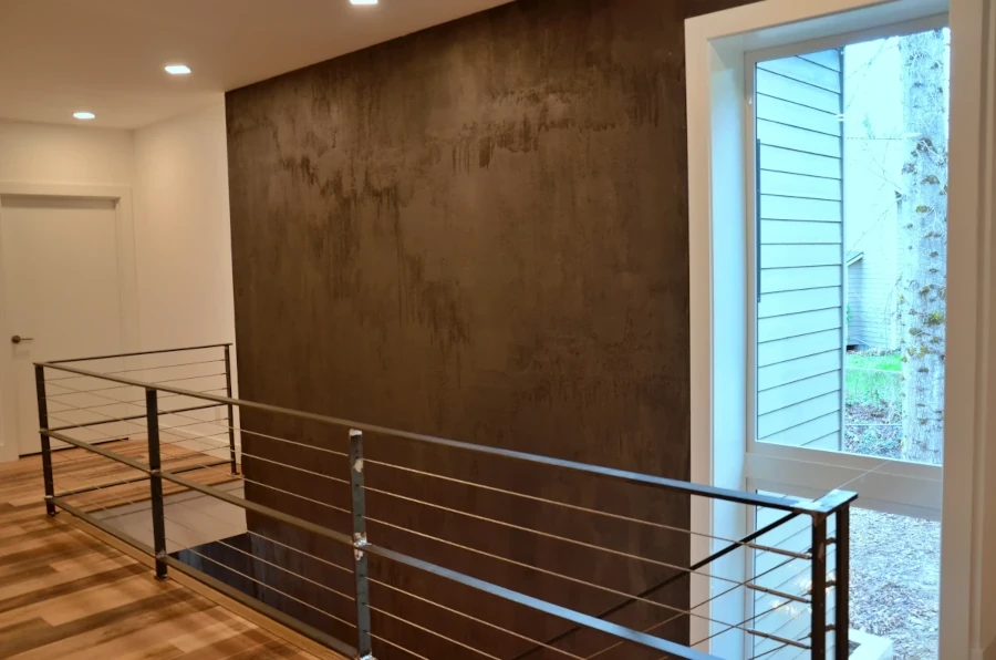 Two Story Concrete Feature Wall - Edmonds Custom Home