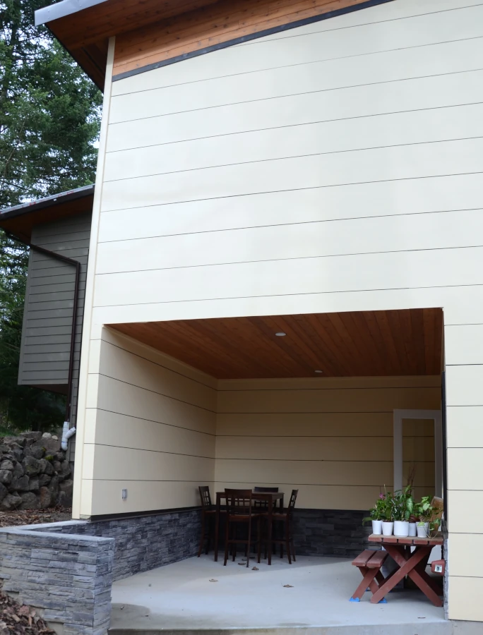 Outdoor Kitchen Dining Partially Enclosed - Edmonds Custom Home