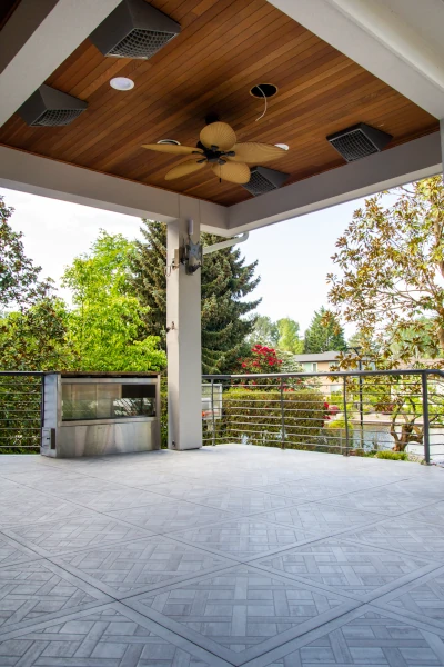 Deck Tile Wood Ceiling Fan